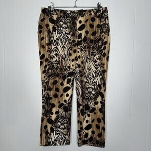 Chico’s So Slimming Women’s Patterned Straight Leg Pants Brown Size 00 XS